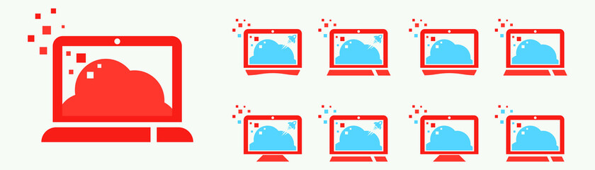 Computing cloud logo icon pack