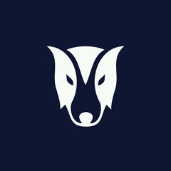 Negative space dog logo