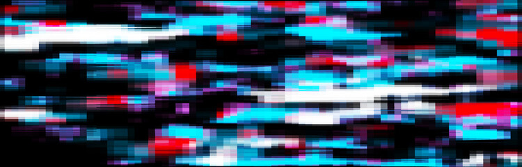  Glitch effect background. Abstract noise effect. Video Damage Error. Digital signal damage visualization. Technical problem of television. 3D rendering.