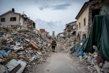Amatrice, in the center of Italy, after the earthquake