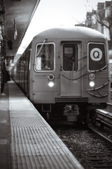 Naklejka na ściany i meble Subway train pulling into station