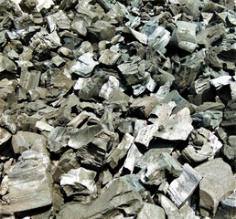 pile of wood charcoal