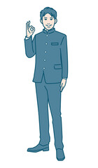 男子学生のベクターイラストレーション