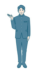 男子学生のベクターイラストレーション