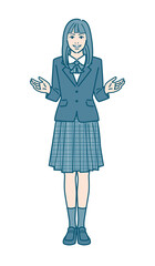 女子学生のベクターイラストレーション