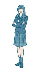女子学生のベクターイラストレーション