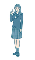 女子学生のベクターイラストレーション