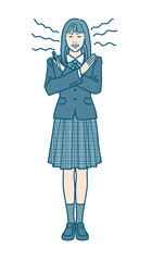 女子学生のベクターイラストレーション