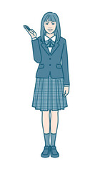 女子学生のベクターイラストレーション