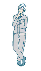 ヘルメットをかぶった作業服男性のベクターイラストレーション