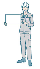 ヘルメットをかぶった作業服男性のベクターイラストレーション