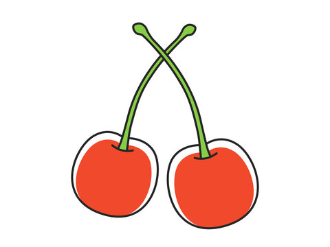 果物のサクランボのイラスト Stock Vector Adobe Stock