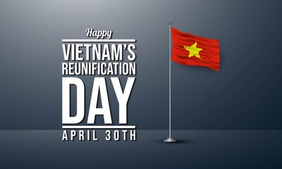 Vietnam’s Reunification Day Background Design. Vector Illustration.