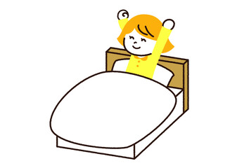 女の子　朝起きる