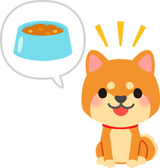 ご飯を催促する柴犬