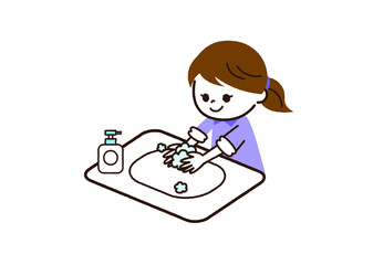 女の子　手洗い