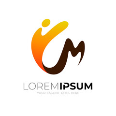 CM logo and swoosh design combination, Alphabet logo , C and M