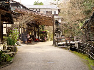 Kyoto,Japan-March 30, 2021: Main Approach to Sanzenin temple in Ohara, Kyoto, in Cherry blossoms season
