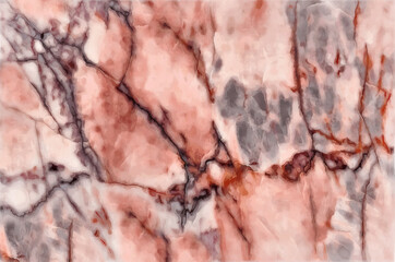 Abstract prints. Texture with marble pattern as background. Abstract picture, colorful natural stone texture. Decorative marble background. Digital painting. Marble in red tones. 2D Illustration