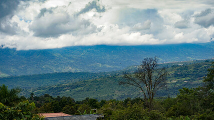 mountainous landscape over the Andes in Colombia