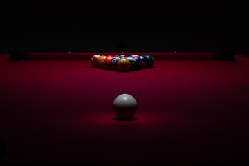 Red Pool Table
