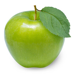 Fresh Green Apple Isolated on White Background, Green apples isolated on white background with clipping path