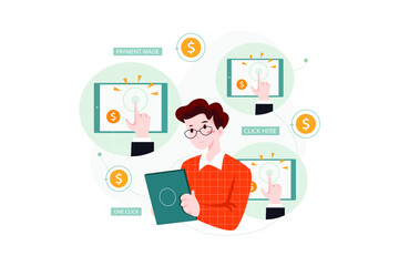 Pay Per Click (PPC) Management Illustration. Digital Marketing Services concept