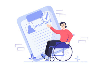 Handicapped Man On Wheelchair