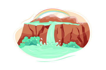 Water Resource. Renewable Energy Illustration concept. Flat illustration isolated on white background.