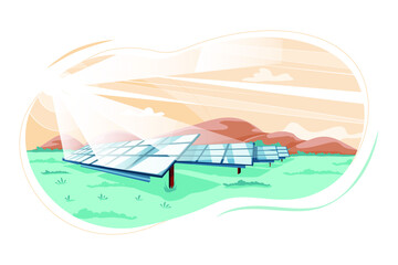 Fototapeta na wymiar Solar Energy. Renewable Energy Illustration concept. Flat illustration isolated on white background.