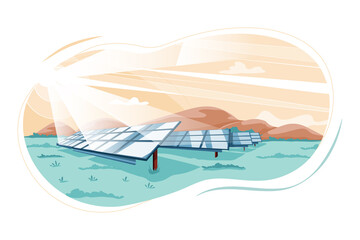 Solar Energy. Renewable Energy Illustration concept. Flat illustration isolated on white background.