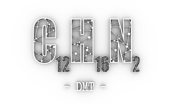 Formula of DMT. Concept of medicine and pharmacy