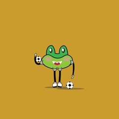 cute frog cartoon mascot
