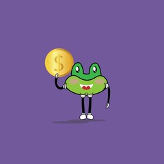 cute frog cartoon mascot