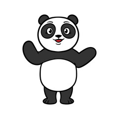 Cartoon Young Female Panda Illustration