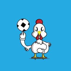 cute chicken cartoon mascot 