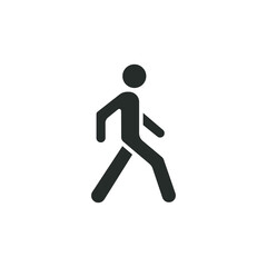Walk glyph icon. Simple solid style. Pedestrian, man, pictogram, human, side, walkway concept symbol. Vector illustration isolated on white background. EPS 10.