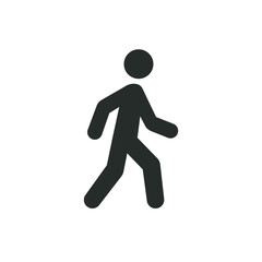 Walk glyph icon. Simple solid style. Pedestrian, man, pictogram, human, side, walkway concept symbol. Vector illustration isolated on white background. EPS 10.
