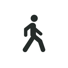 Walk glyph icon. Simple solid style. Pedestrian, man, pictogram, human, side, walkway concept symbol. Vector illustration isolated on white background. EPS 10.