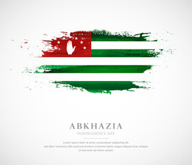 Abstract watercolor brush stroke flag for independence day of Abkhazia