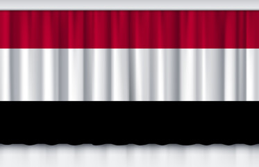 Flag of on Yemen silk curtain, stage performance event ceremony show illustration