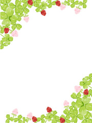 Watercolor illustration frame of naturally clover