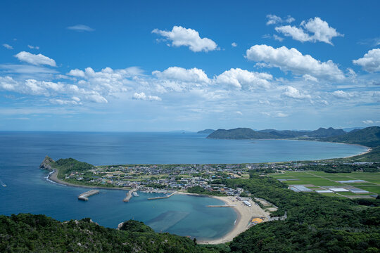 糸島の浜辺（福岡県）風景画　クレパス画原画 クレパス画