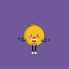 cute chicks cartoon mascot vector