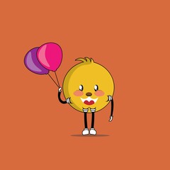 cute chicks cartoon mascot vector