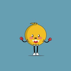 cute chicks cartoon mascot vector