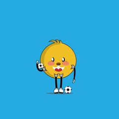 cute chicks cartoon mascot vector