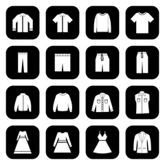 clothes icon set vector sign symbol