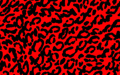 Fototapeta na wymiar Abstract modern leopard seamless pattern. Animals trendy background. Red and black decorative vector stock illustration for print, card, postcard, fabric, textile. Modern ornament of stylized skin