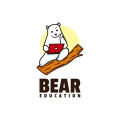 Fototapeta premium Vector Logo Illustration Bear Mascot Cartoon Style.